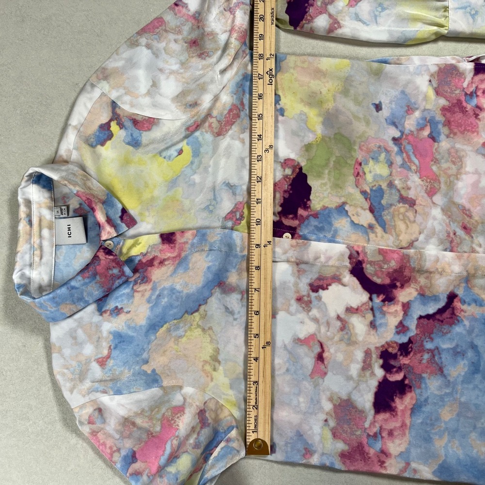 Ichi IHCLOUDY SH Button‎ Down Shirt Women's XS (EU 34) Multicolor Abstract Print - Picture 7 of 9
